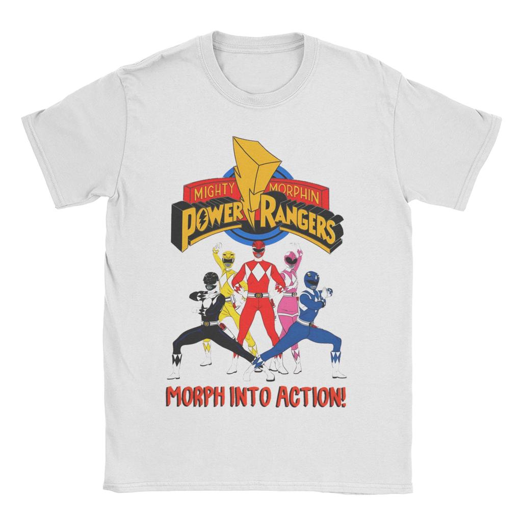 Unisex Unisex Mighty Morphin Power Rangers T-Shirts Baumwollkleidung Humor Kurzarm Rundhals T-Shirt Sommer T-Shirts