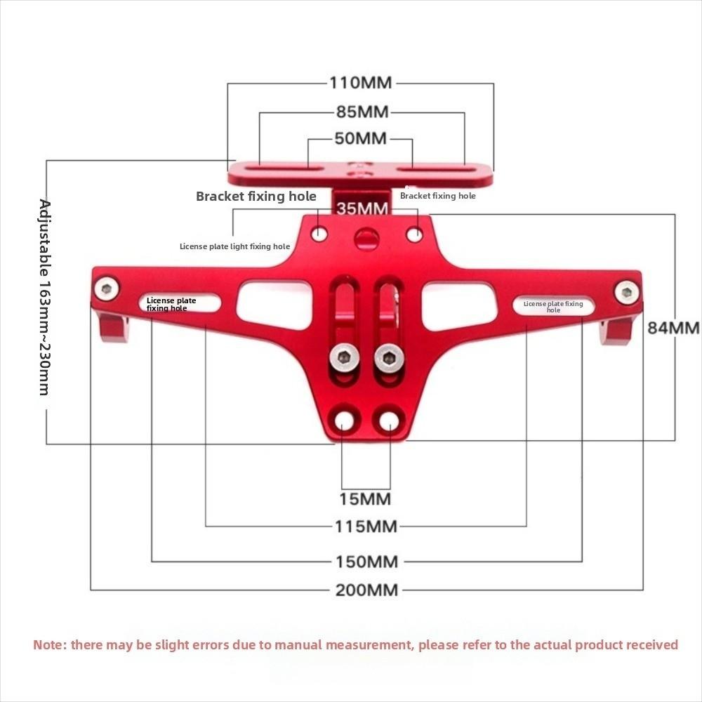 Universal Motorcycle License Number Plate CNC Rear Mount License Plate Bracket Adjustable Aluminium Alloy LED Light Holder