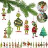 Adorable 2023 Green Monster Cartoon Christmas Tree Hanging Ornament Set For Festive Decor