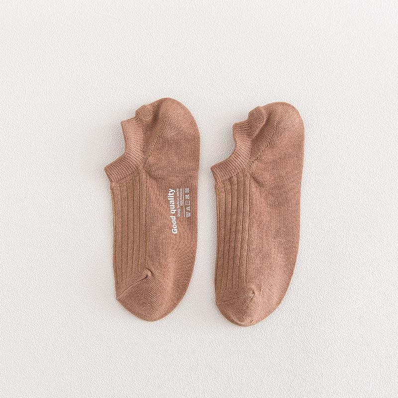 

Мужские низкие невидимые нескользящие хлопковые носки - Летний стиль, Дизайн с буквами, Однотонные One Size