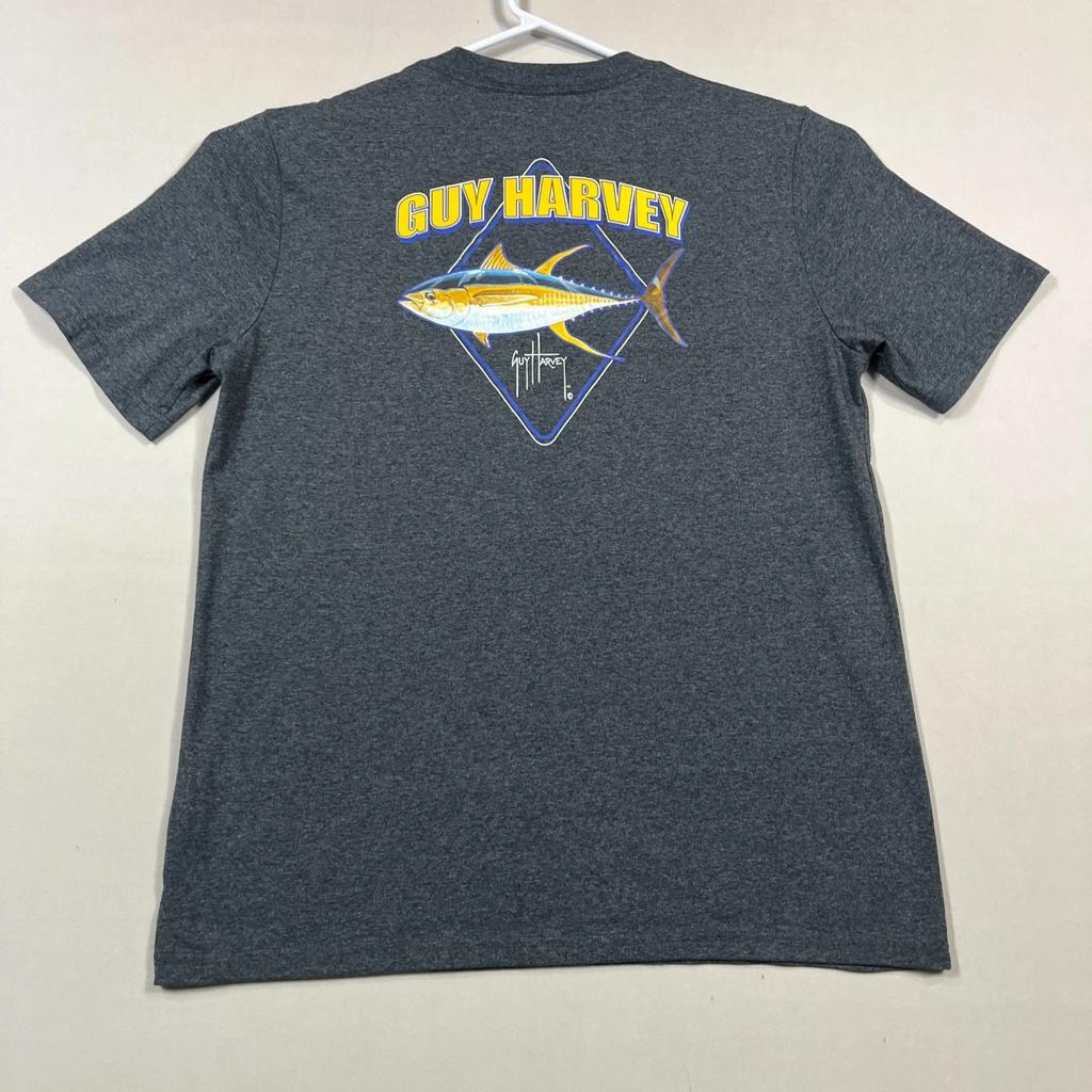 Guy Harvey Fishing Graphic T Shirt Crew Neck Tuna Ahi Cotton Tee Mens Medium M