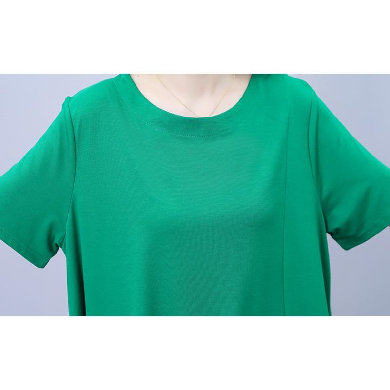 DIMANAF 2025 Summer Women Plus Size Basic T-Shirt Vintage Oversized Fashion Casual Loose Pockets Tops Tees