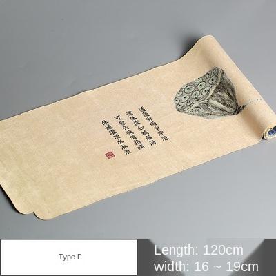Cotton Linen Crafts Table Runner Chinese-Style Clear Lotus Drunk Suede Tea Table Tea Mat Dry Tea Towel Mat Tea Curtain Tea Towel