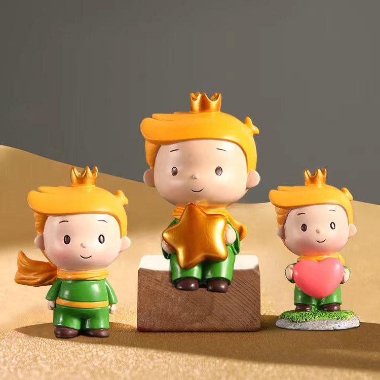 Prince Cute Handmade Fox Mengli Doll Resin Ornament - Birthday Cake or Desktop Decoration