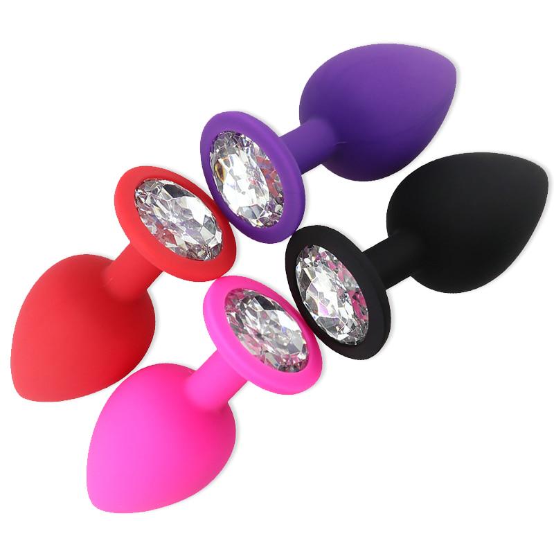 3Pcs/Set Safe Butt Plug With Crystal Detachable Jewelry Anal Plug Vagina Clitoris Vibrator Sex Toy
