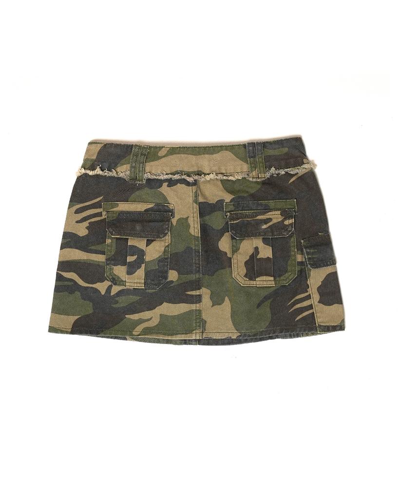 Yeolin Belted Camo Mini Skirt (Camo)