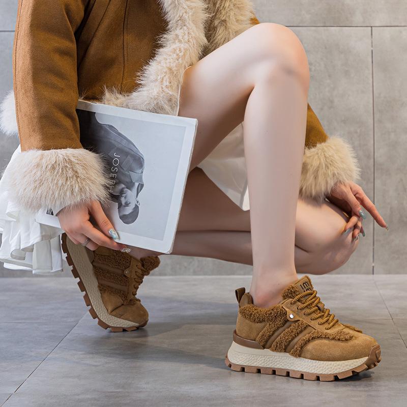 Casual Forrest Gump Shoes Women's 2025 Spring New Low-top Small Size Heightened Platform German Training Sports Dad Shoes Women's Shoes