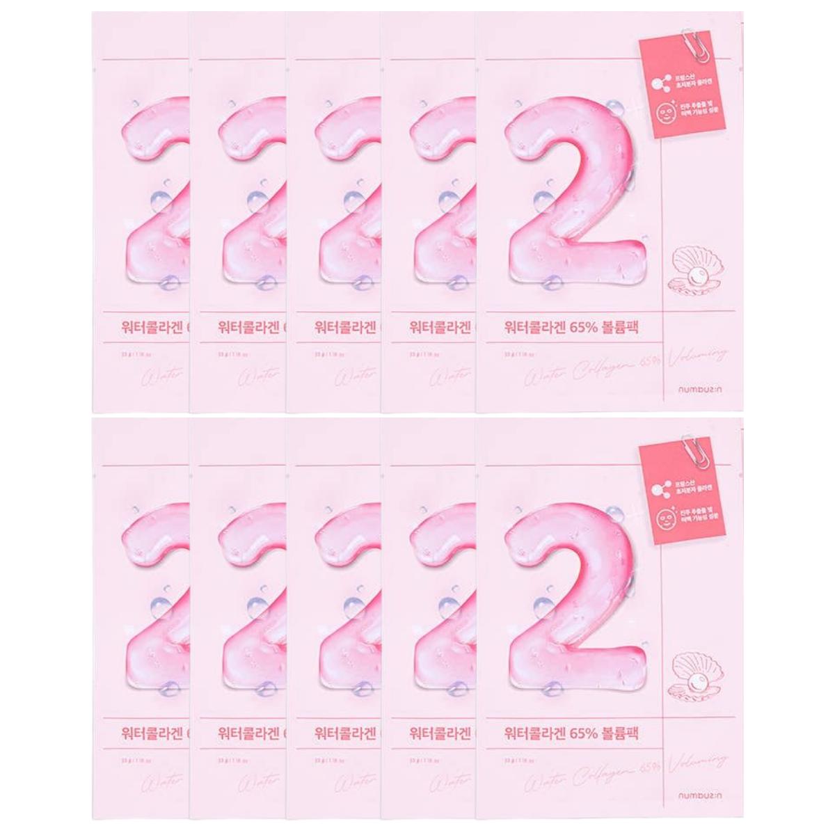 

Numbuzin No. 2 Water Collagen 65% Volumizing Sheet Mask Firming Glow Pack 10 Sheets 33ml