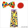 Colorful Clown Polka Dot Costume Set with Nose, Hat, Wig, Bow Tie, and Magic Props.