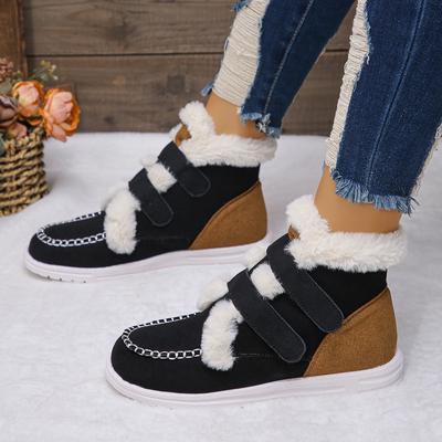 Women Boots New Slip On Comfortable Ankle Boots Women Winter Warm Plush Fur Snow Boots Fashion Thickened Fluff Solid Shoes Women