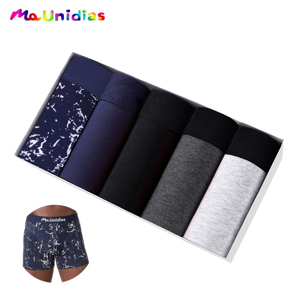 

Maunidias, 5 шт., боксеры, мужские трусы, хлопковые мужские трусы, удобное мужское нижнее белье
