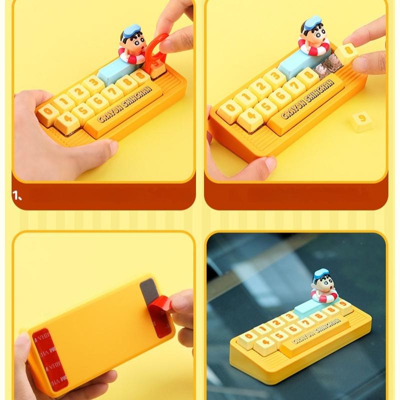 Crayon Shin-Chan Serie Cartoon Auto Tijdelijk Parkeer Nummerplaat Model Poppetje Verbergbaar Nummer Auto Accessoires Kerstcadeaus