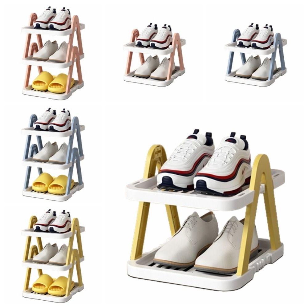 Plastic Shoe Cabinet Storage Stackable Cosmetic Storage Rack Layered Shoe Rack Home Furnishings
