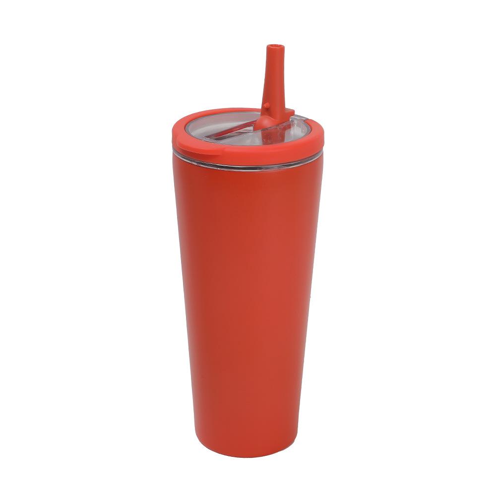 Ring Handle 304 Stainless Steel Thermos Cup Office Folding Straw Cup High Value Random Cup
