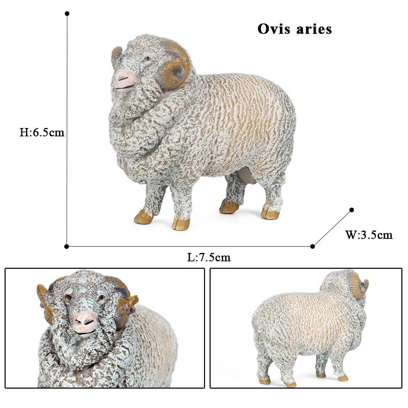 Oenux Clasic Animale de Fermă Simulare Oaie Capră Argali Antilopă Model Figurină de Acțiune Figurine Păsări de Curte Jucărie Drăguță Pentru Copil Cadou