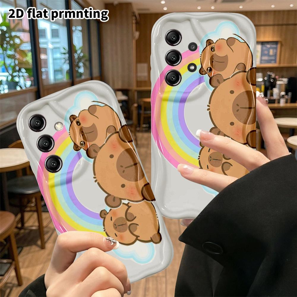Phone Case: 2D Flat Samsung Galaxy A34 A35 S20 S22 S21 FE Plus Ultra Protective Case, Rainbow Clouds, Christmas Halloween Holiday Gift