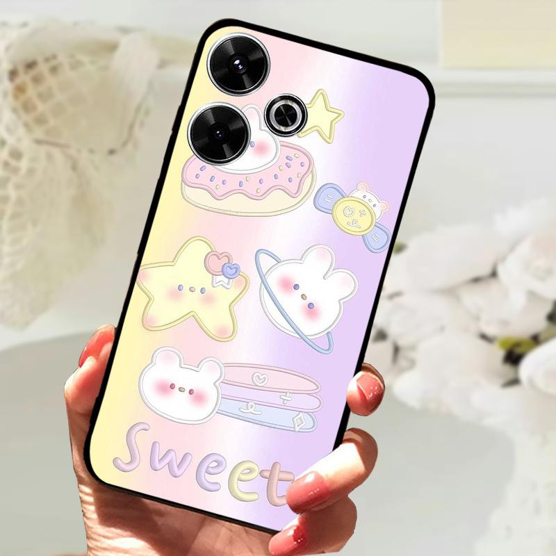 For Xiaomi Redmi 13 Case Fashion Painting Matte Cover Soft Silicone TPU Phone Case For Xiaomi Poco M6 4G Shockproof Shell Fundas