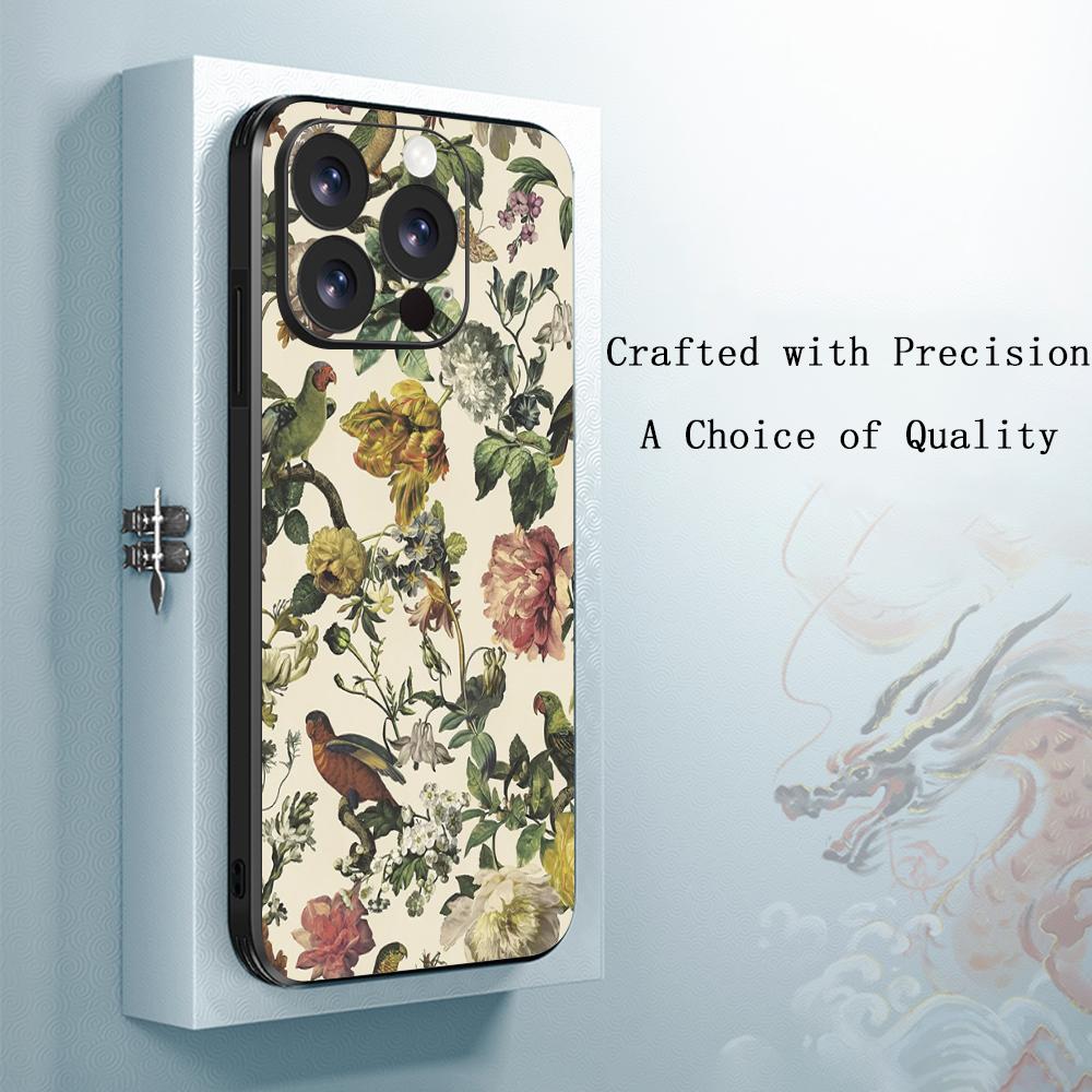 

Floral Fashion art painting design Phone Case For iPhone 16 15 14 13 12 11 Plus Mini Pro Max Limited Soft black Shockproof Cover iPhone 13 Pro Max