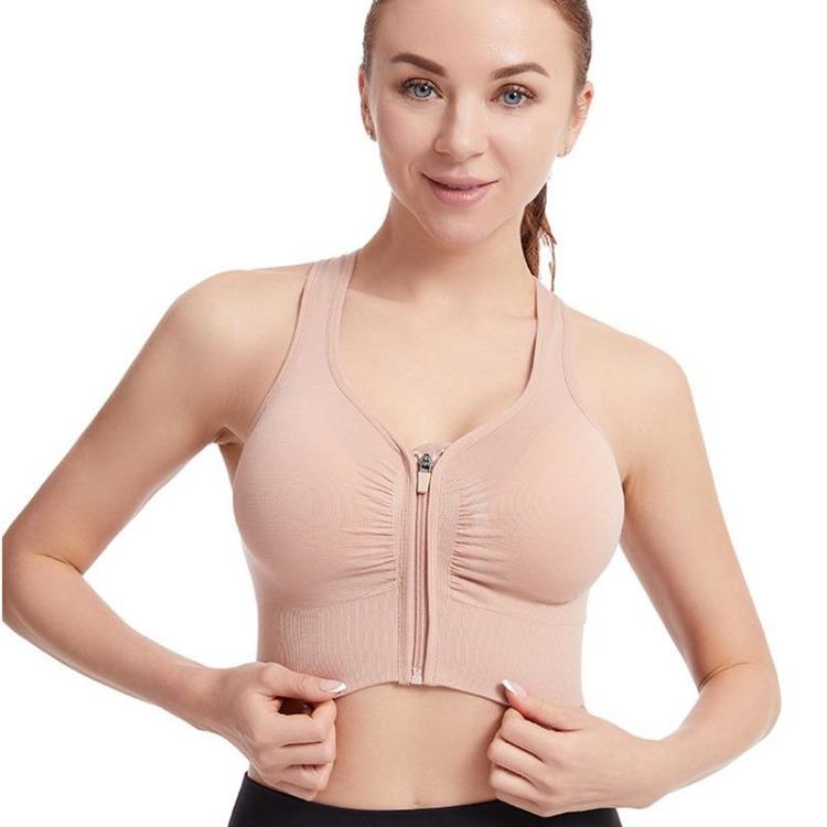 High Impact Shockproof Sports Bra for Women Plus Size Workout Running Yoga Bodybuilding Support Top with Zipper