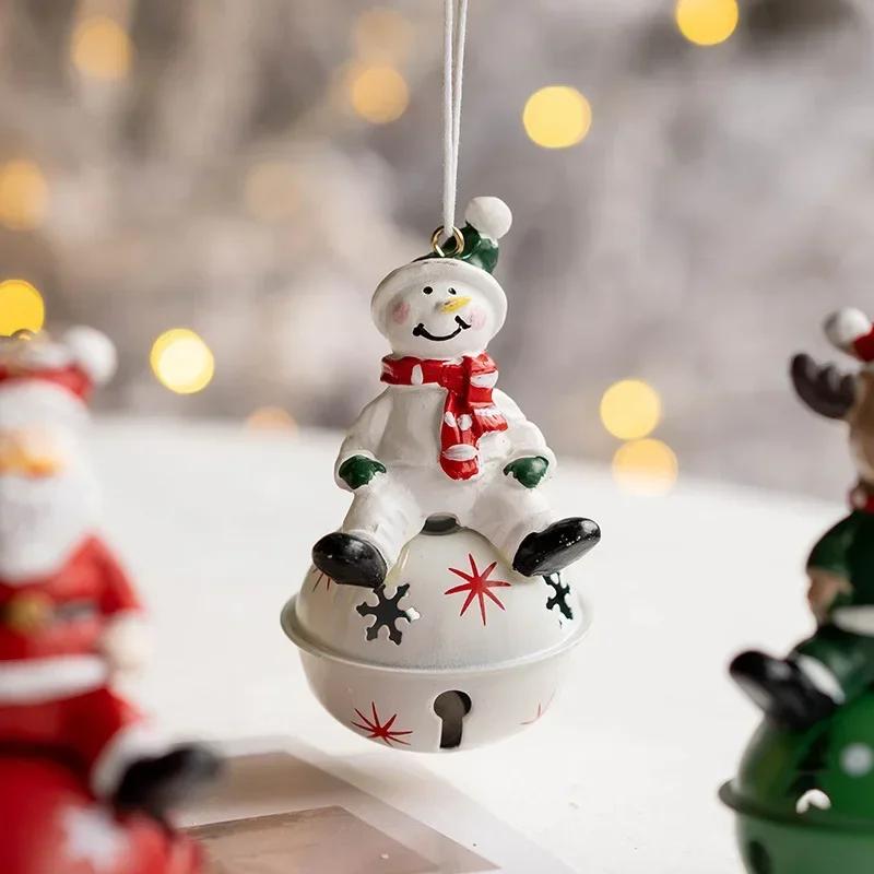 Christmas New Product Iron Art Christmas Bell Old Man Snowman Elk Bell Pendant Christmas Tree Decoration Christmases Decorations
