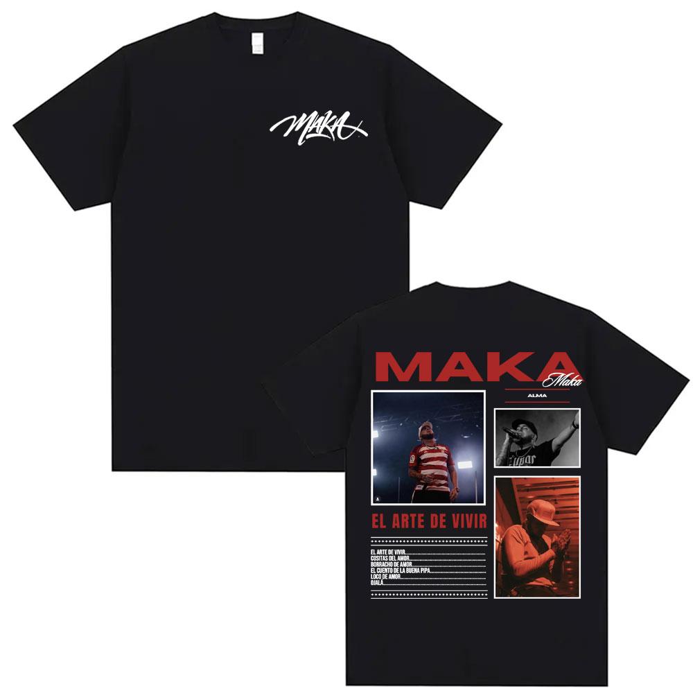 

Rapper Maka Aura Tour Album T Shirts for Unisex Vintage Style Harajuku Street Tshirt Casual High Quality Cotton T Shirt S