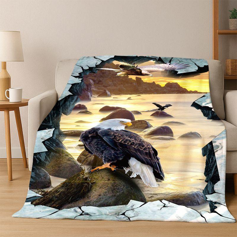3D Illusion Pattern Hallucination Underwater Flannel Blanket Soft Warm Blanket Throw Blanket for Bedroom Living Room Bed Travel