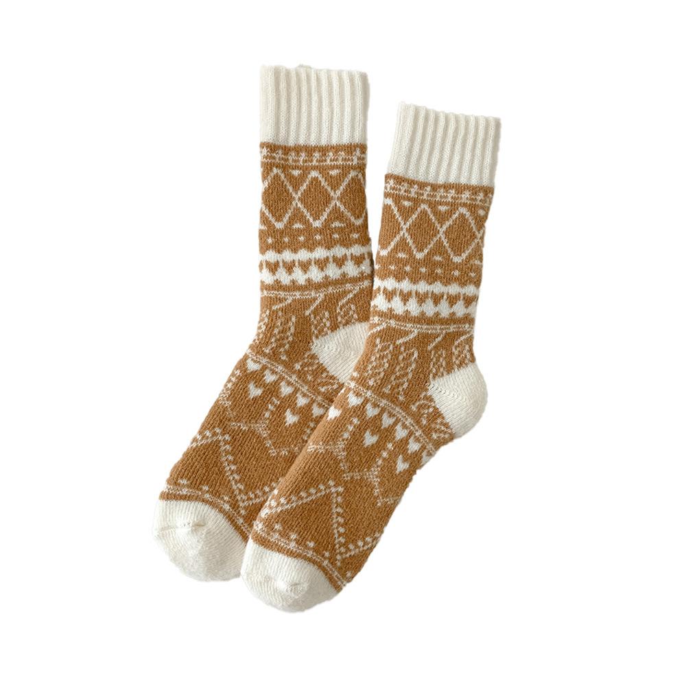 

Мужские осенне-зимние теплые ретро носки-трубы из гигантского толстого бархата, антибактериальные, дезодорирующие, из шерстяного махрового полотна 1 pair имбирный