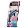 Ocean Animal Dolphin Hard PC Phone Case For Samsung Galaxy Z Flip 6 5 4 Black Cover For Galaxy Z Flip 3 Foldable Shockproof Capa