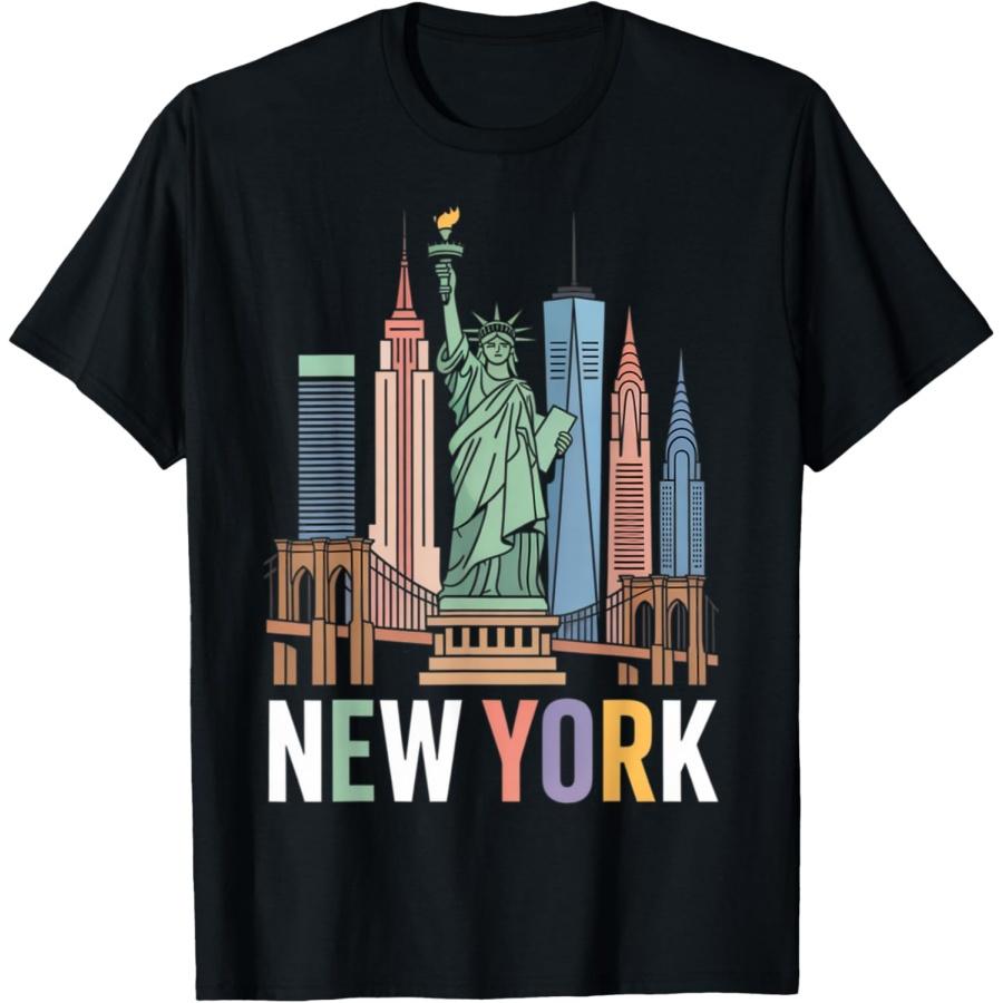 Нью-Йорк Любитель Городской Пейзаж Искусство Городской NYC Городской Сувенир Футболка S