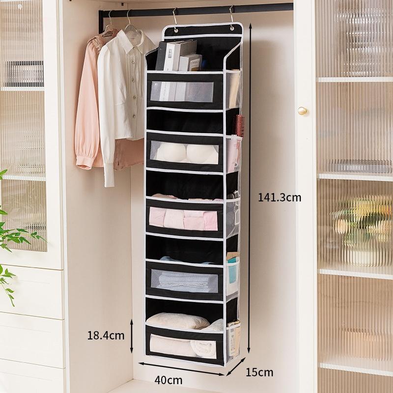 1pc Door Storage Device, 5-Shelf Hanging Storage Organizer, 5 Large Capacity Pockets for Bedroom, Bathroom, Toy, Diaper Storage