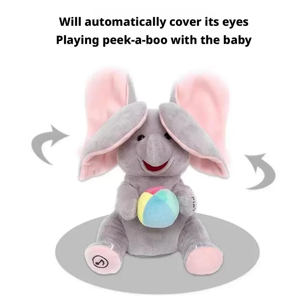 Hide-And-Seek Elephant Plush Toy Flapping Ears With Cheerful Songs Elephant Soft Soothing Babies Toys Christmas Gift