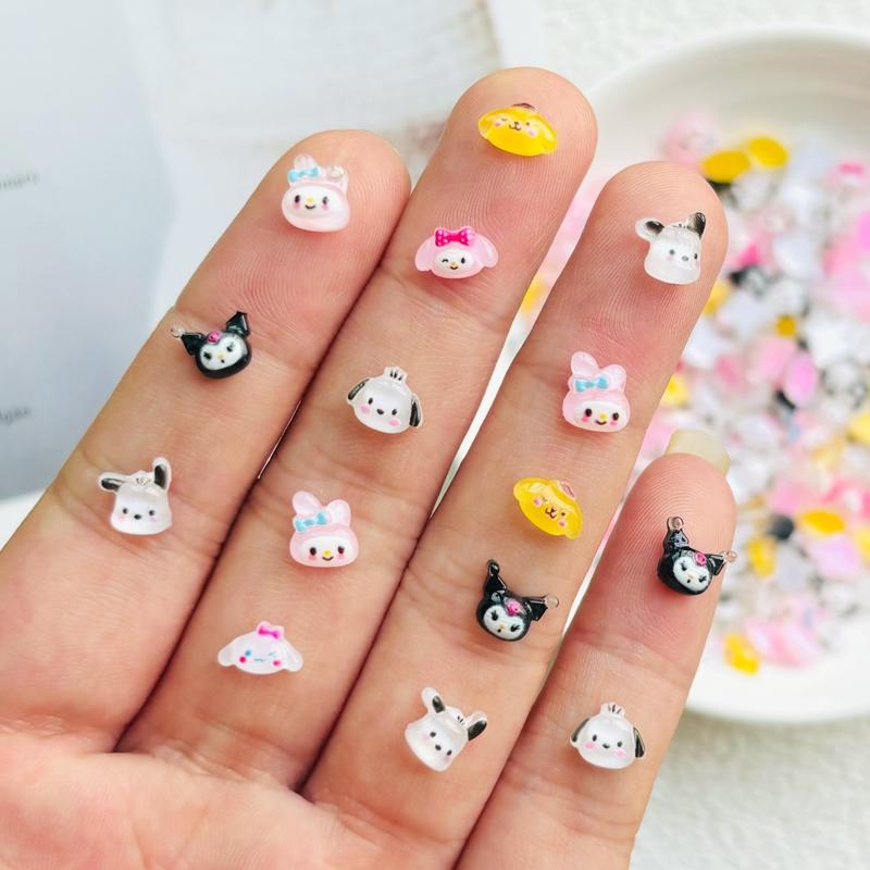 100Pcs New Cute Resin Cartoon Animal Series Flat Back Ornament Jewelry Making Manicure Hairwear Accessories A39