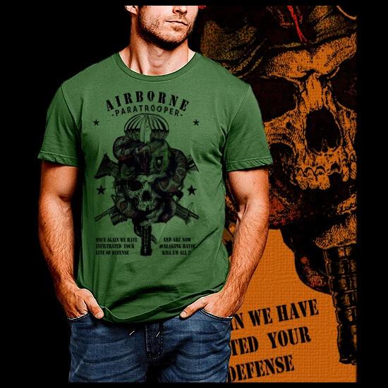 Paratrooper T-Shirt Military Airborne Scout Special Ops Infantryman Tee 4XL
