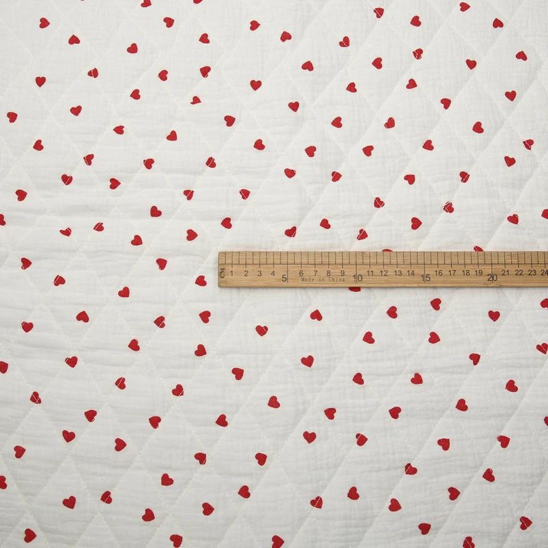 0.5m/1m/2m Thickened Pure Cotton Double-layer Crepe Quilted Cotton Fabric for Blanket Vest Children's Clothing DIY Sewing Fabric