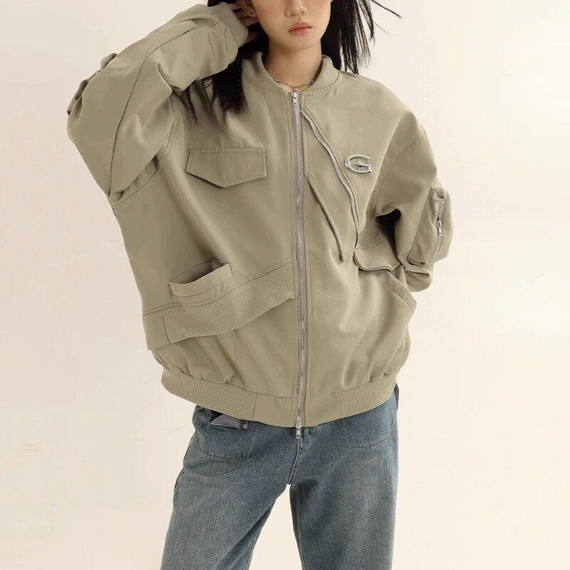 Design Niche Flight Suit Jacket, Cotton-padded Jacket, Women's Autumn and Winter Baseball Uniform, Overalls, Cotton Jacket