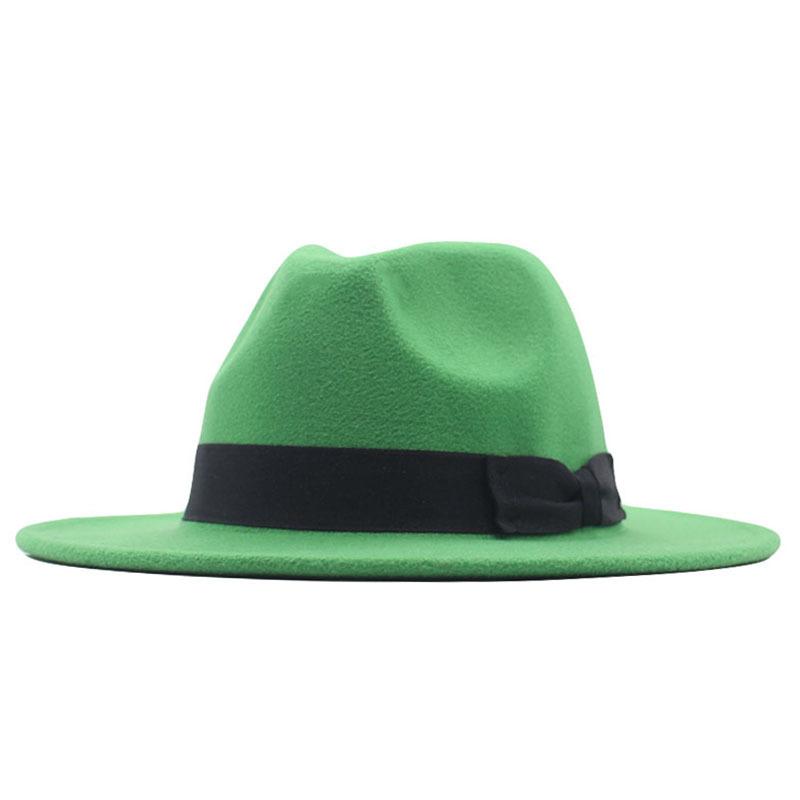 New fashionable and elegant jazz hat, spring, autumn and winter belt woolen casual fashion big-brimmed lady jazz hat