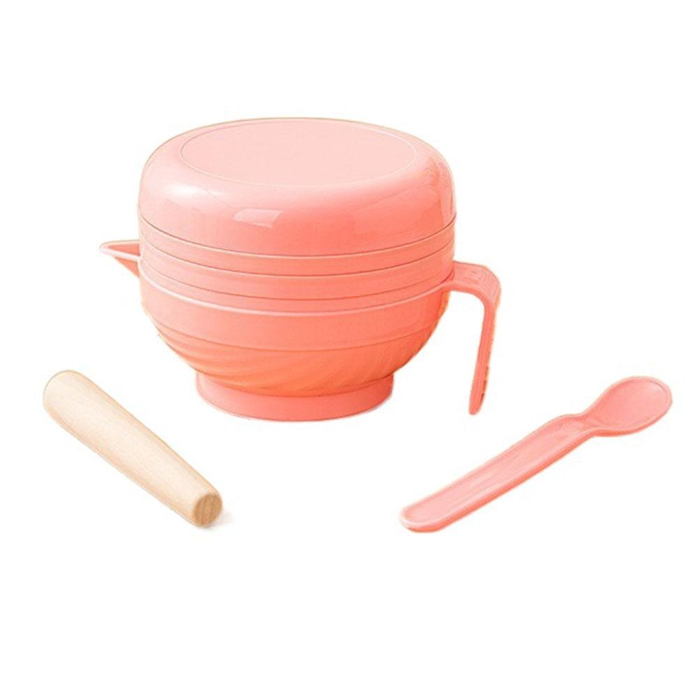 

7 шт. Портативный набор мисок для измельчения пищи, Штабелируемая овощерезка, Младенцы розовый