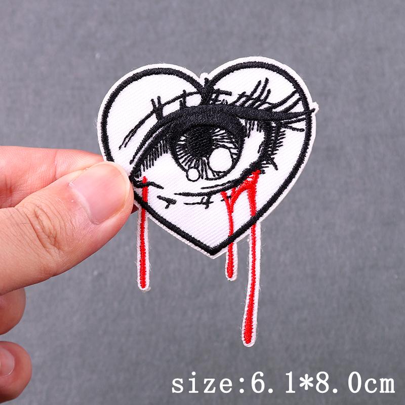 Punk Embroidered Patches For Clothing Demon Devil Patch Iron On Patches For Clothes Hip Hop Sewing/Fusible Patch Stickers Badges