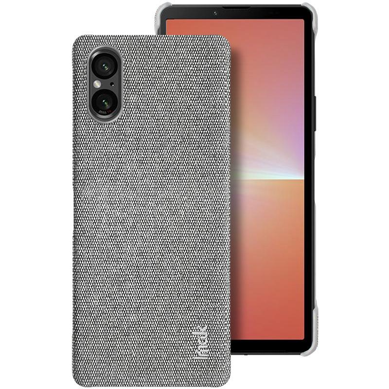 IMAK Ruiyi Series for Sony Xperia 5 V Case Cloth Texture Shell Shockproof PU Leather+PC Cell Phone Cover