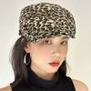 Leopard Print Beret, Unique Forward Cap for Women, Korean Duckbill Cap, Retro Casual Fashion, Versatile and Stylish