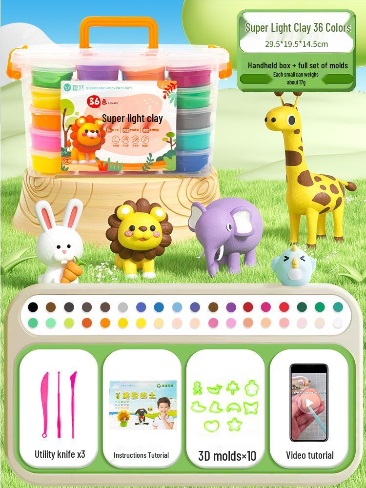 

Набор нетоксичной цветной глины для детей - Сверхлегкая глина для ручной работы, сделай сам