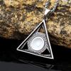 Men's Hip-Hop Stainless Steel Evil Eye & Hand Triangle Pendant Necklace
