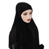 Muslimischer Chiffon-Schal für Damen, modischer Schleier, sofortiger Hijab, Wickelkopftuch, Islam, einfarbige Kappe, musulmanische Wickelschals