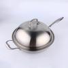 San Jia Long 3-Ply Stainless Steel Wok with Glass Lid, 30cm