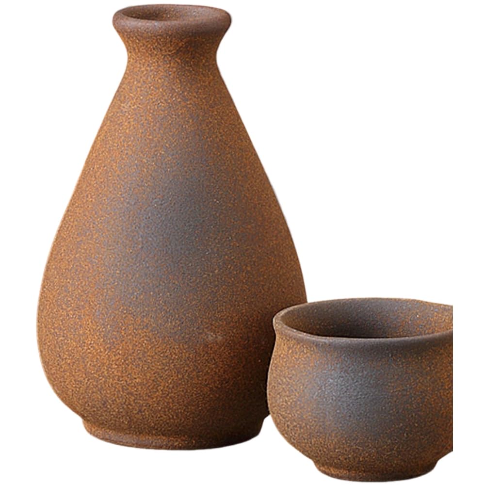 

Sake Tokkuri and Ochoko x Nanbanbuki Tokkuri Tokkuri and Sake Cup Set Mino Ware Ale-net Set, Set, 8.8 H14cm, Approx. 380cc, (Large), (2), Ceramic,