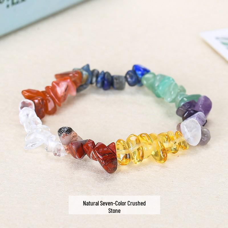 Jingdong Seven-Color Agate Chip Elastic Bracelet