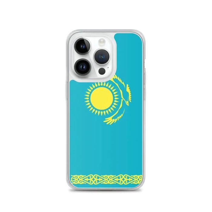 Coque iPhone - Cazaquistão - Drapeau officiel - Souple - Multicolore - TPU transparente