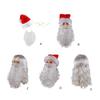 Santa Hat Santa Beard Artificial Hair Santa Decoration Costume Christmas Costume Accessories Set for Men Women Christmas