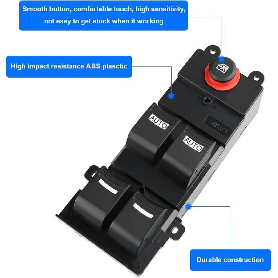 Compatible with Driver Side Master Power Window Switch Acura MDX 3.7L V6-2007 2008 2009 2010 2011 2012 2013, 14 Pins, 35750-STX-A01ZA