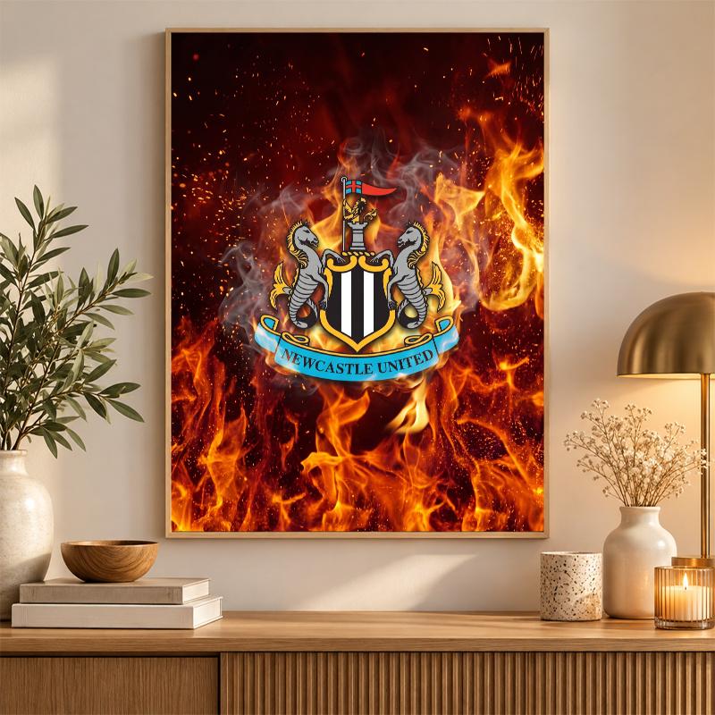 Zestaw do Malowania Diamentami Newcastle United Football 5D Pełne Wiertło DIY Mozaika Diamentowa Sztuka Ścienna Dekoracja Domu